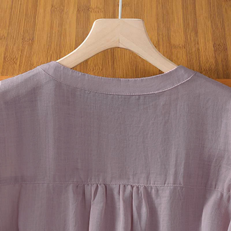 Nimara Ritual Summer Casual Vintage Embroidery Floral Women's Short Sleeve Shirts