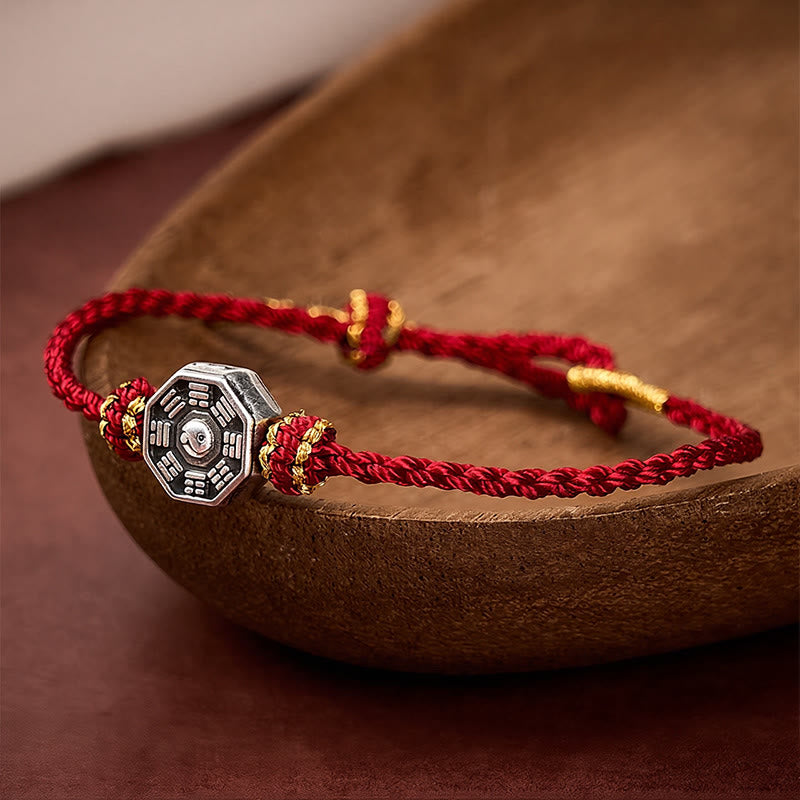 Nimara Ritual Hand-Woven Red String Bagua Protection Adjustable Bracelet
