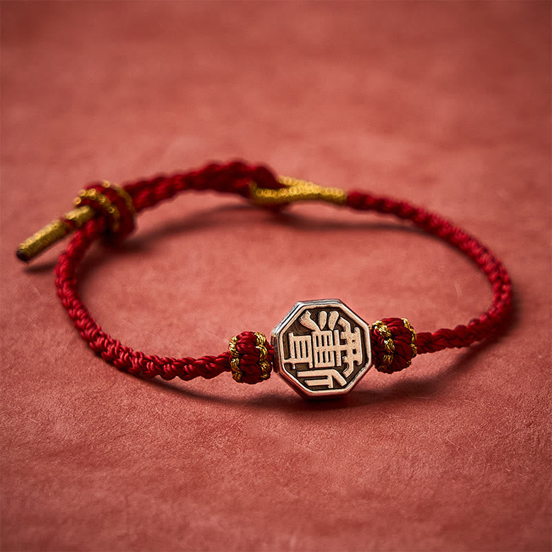 Nimara Ritual Hand-Woven Red String Bagua Protection Adjustable Bracelet