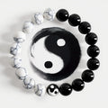 Nimara Ritual Liuli Glass Bead Yin Yang Balance Round Bead Bracelet