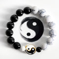 Nimara Ritual Liuli Glass Flat Bead Yin Yang Balance Round Bead Bracelet
