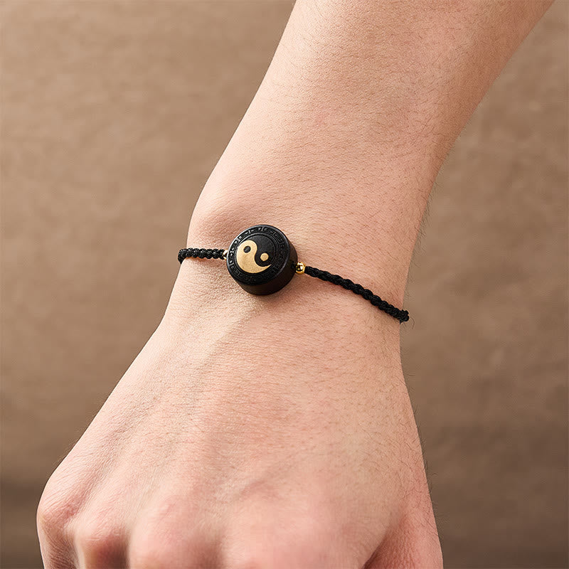 Nimara Ritual Ebony Wood Bagua Grounding Red String Bracelet