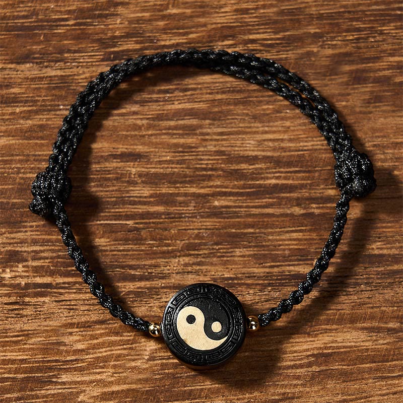 Nimara Ritual Ebony Wood Bagua Grounding Red String Bracelet