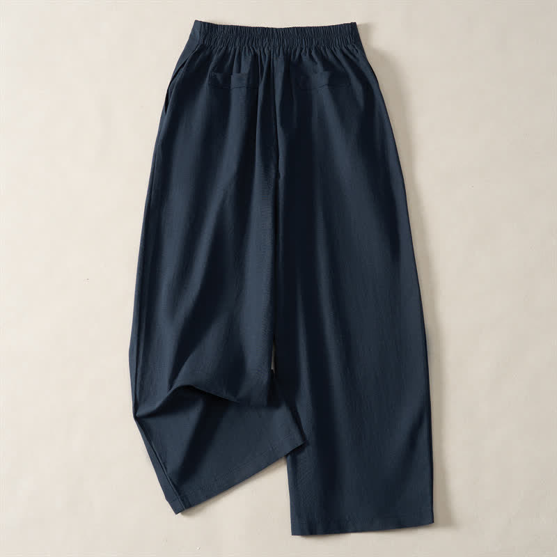Nimara Ritual Summer Minimalist Elegant Button-Up Solid Zipper Design Cropped Pants Women's Straight Leg Pants With Pockets