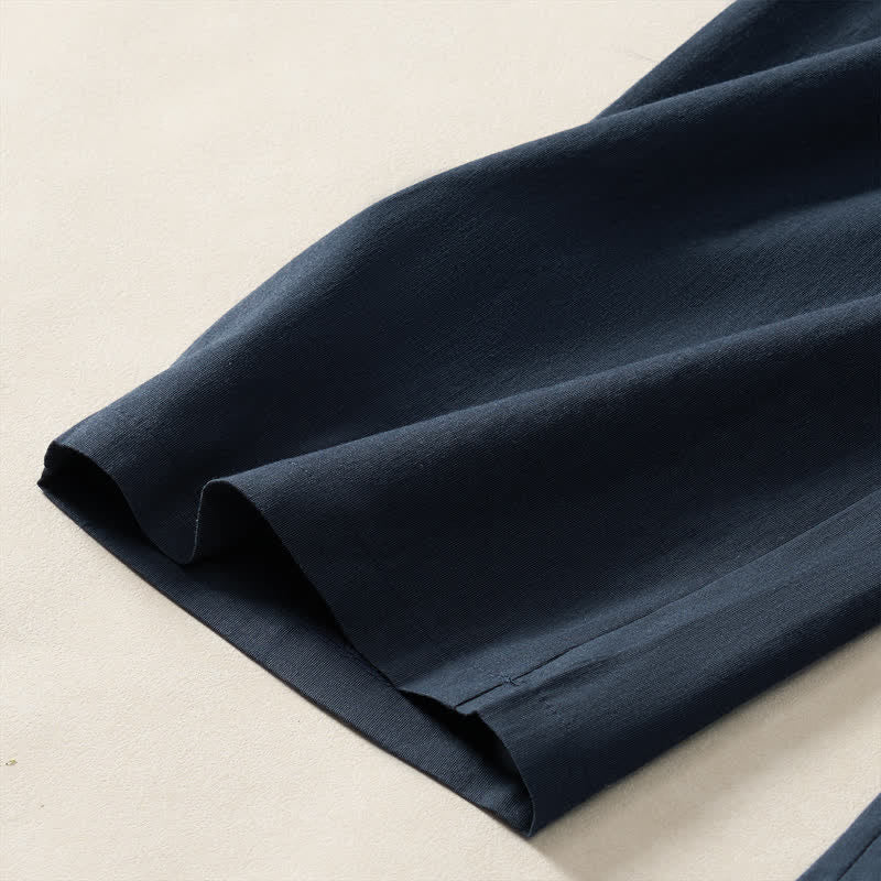 Nimara Ritual Summer Minimalist Elegant Button-Up Solid Zipper Design Cropped Pants Women's Straight Leg Pants With Pockets