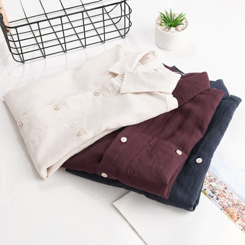 Nimara Ritual Summer Casual Minimalist Patch Pocket Solid Men's Short Sleeve Shirts