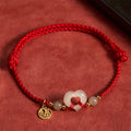 Nimara Ritual Hetian Jade Heart Ring Fu Character Protection Bracelet
