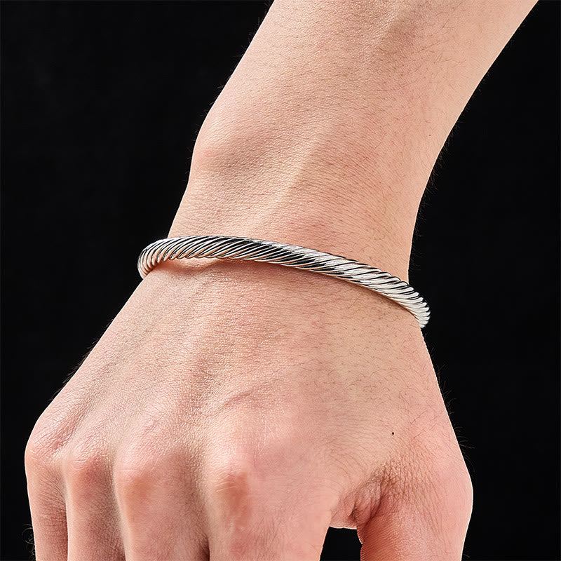 Nimara Ritual Copper Turquoise Black Onyx Spiral Growth Open Cuff Bracelet