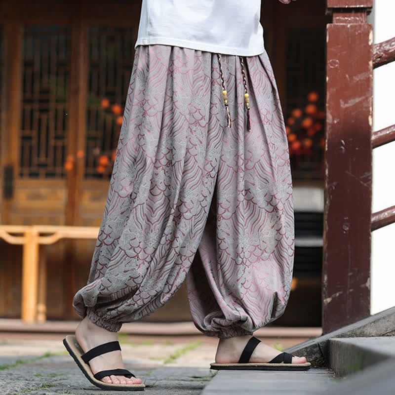 Nimara Ritual Summer Casual Boho Abstract Ankle Pants Men's Harem Pants