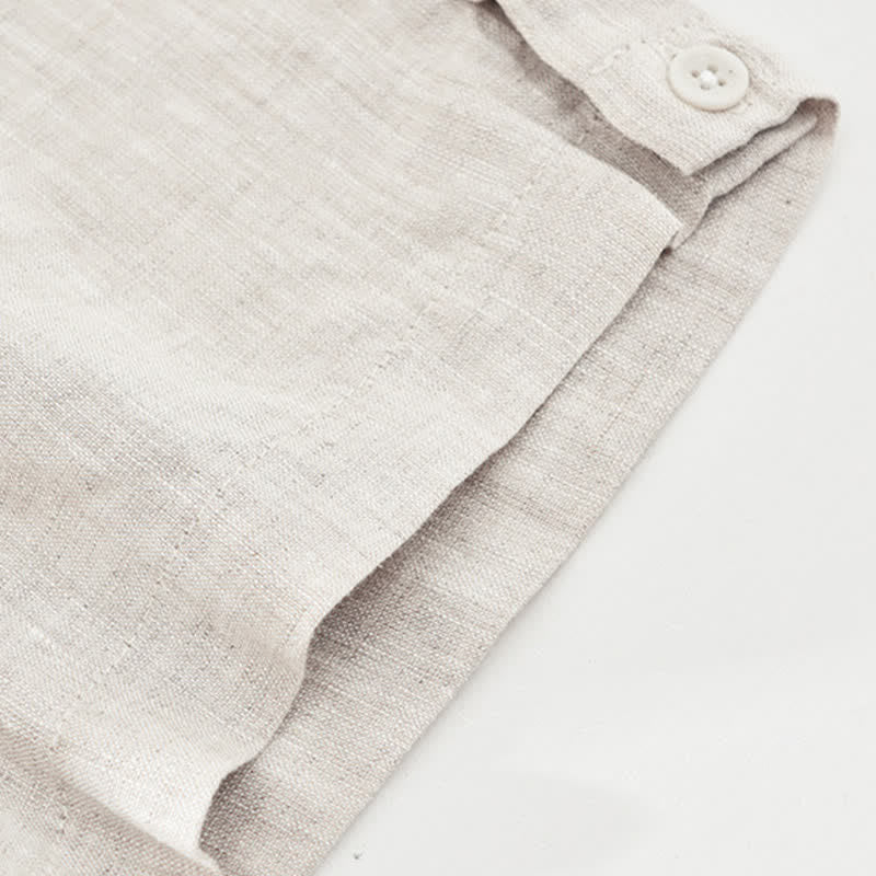 Nimara Ritual Summer Casual Minimalist Solid Linen Crew Neck Men's Short Sleeve T-Shirts