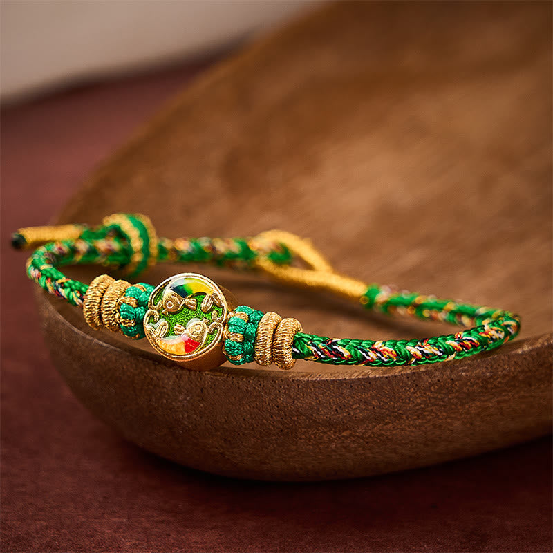 Nimara Ritual Hand-Woven String Double Koi Fish Protection Rope Bracelet