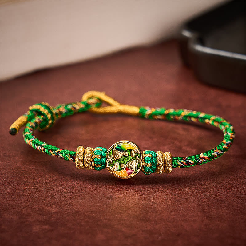 Nimara Ritual Hand-Woven String Double Koi Fish Protection Rope Bracelet
