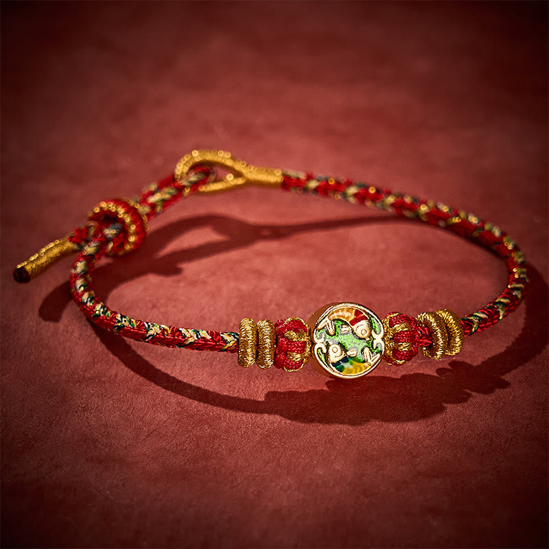 Nimara Ritual Hand-Woven String Double Koi Fish Protection Rope Bracelet