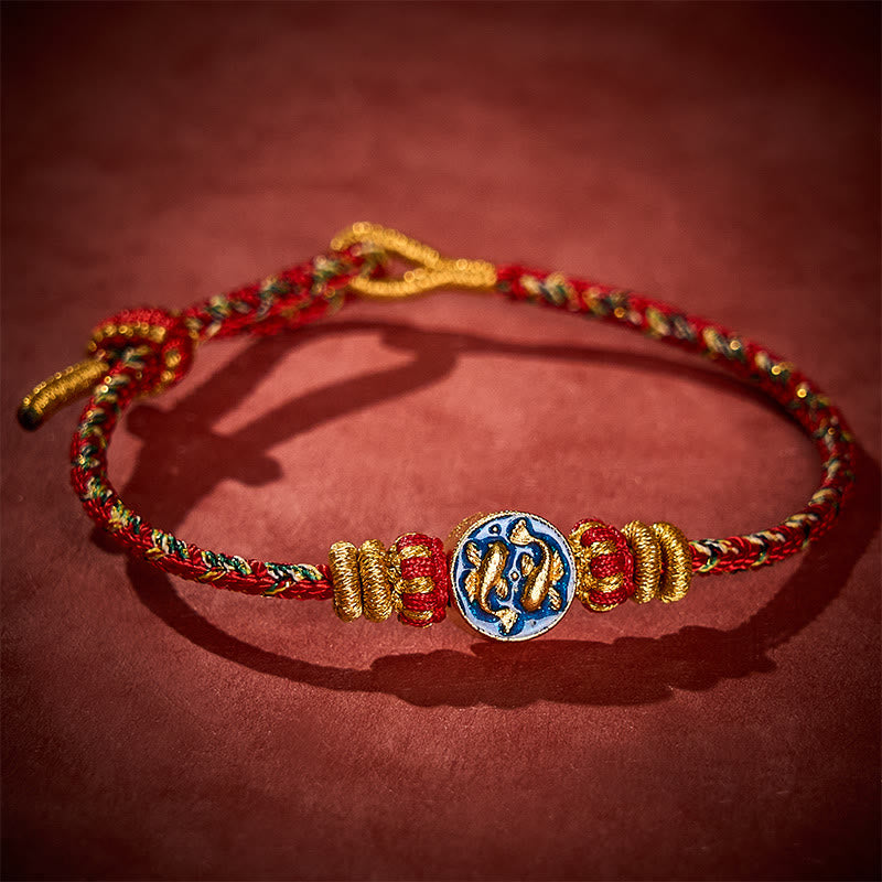 Nimara Ritual Hand-Woven String Double Golden Koi Fish Strength Rope Bracelet