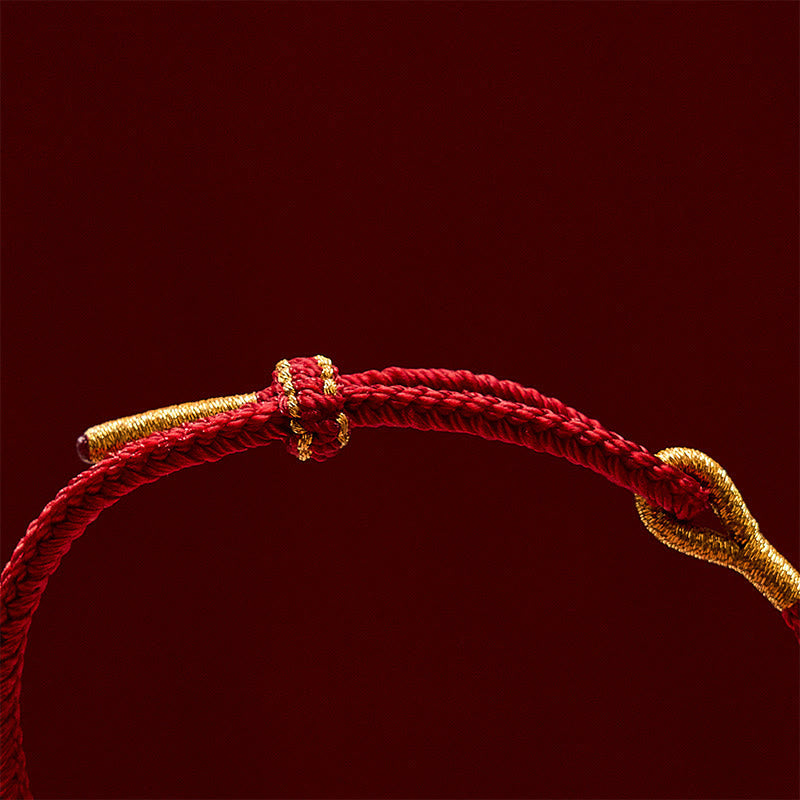 Nimara Ritual Hand-Woven Red String Sunflower Luck Bracelet