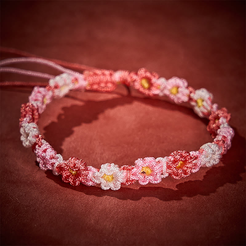 Nimara Ritual Hand Woven Pastel Daisy Gradient String Bracelet