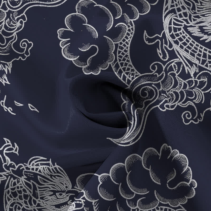 Nimara Ritual Vintage Floral Scroll Pattern Buttons Breathable Men's Short Sleeve Shirt