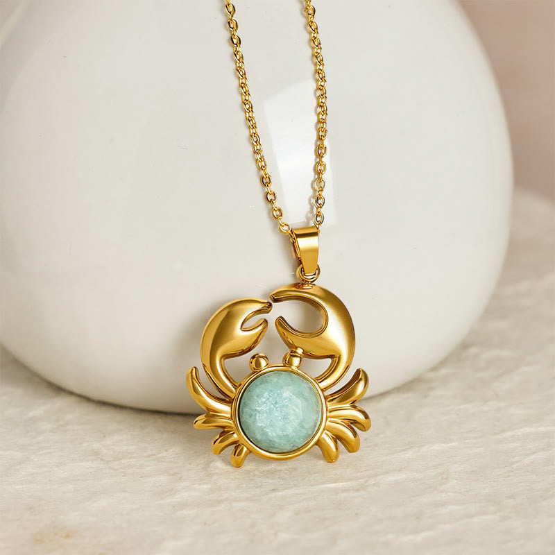 Nimara Ritual Gold Plated Amethyst Crab Inner Peace Necklace