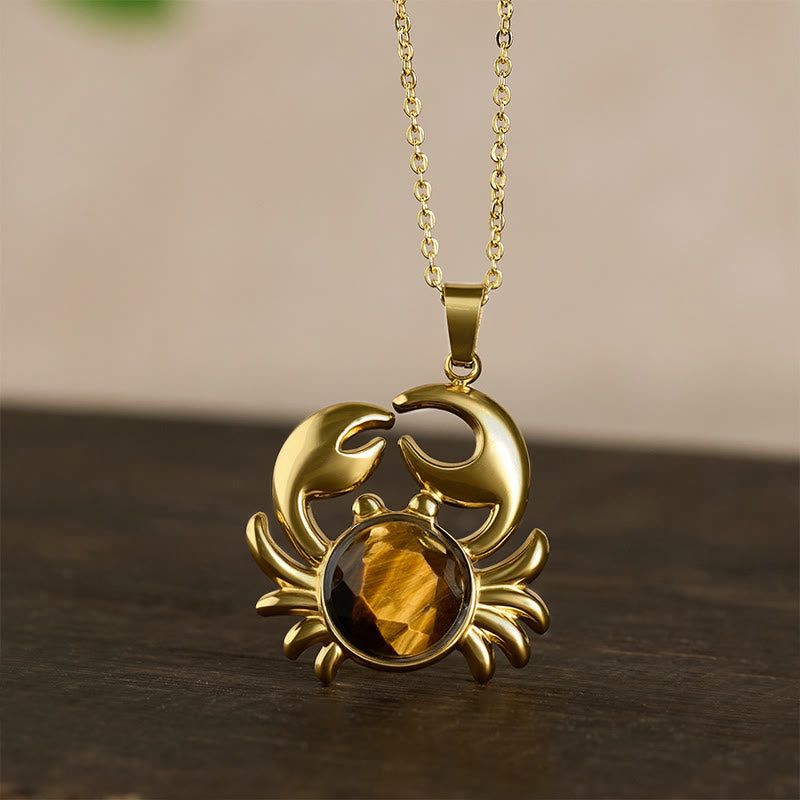 Nimara Ritual Gold Plated Amethyst Crab Inner Peace Necklace