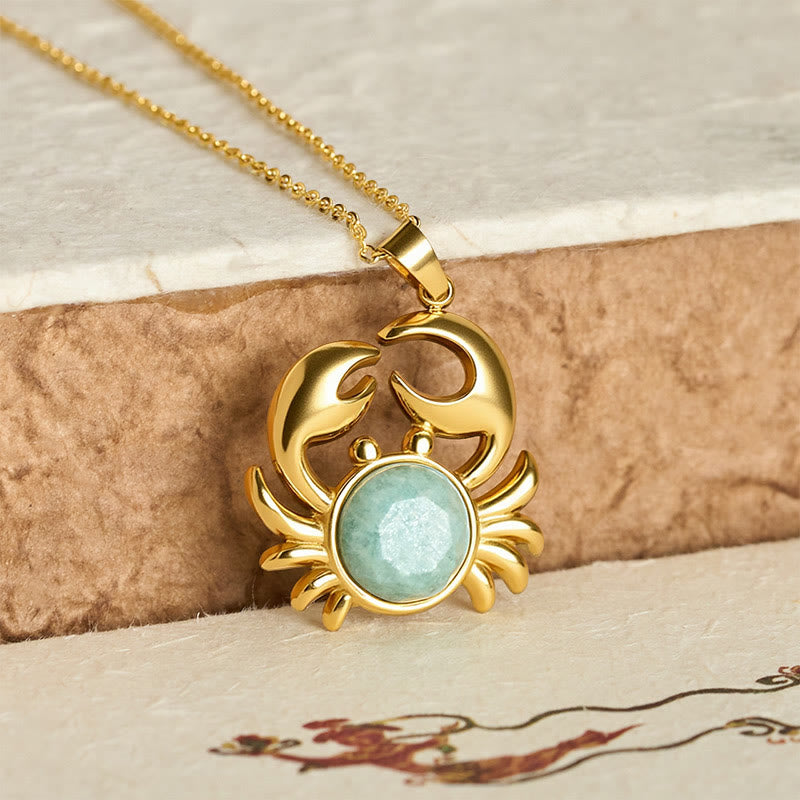 Nimara Ritual Gold Plated Amethyst Crab Inner Peace Necklace