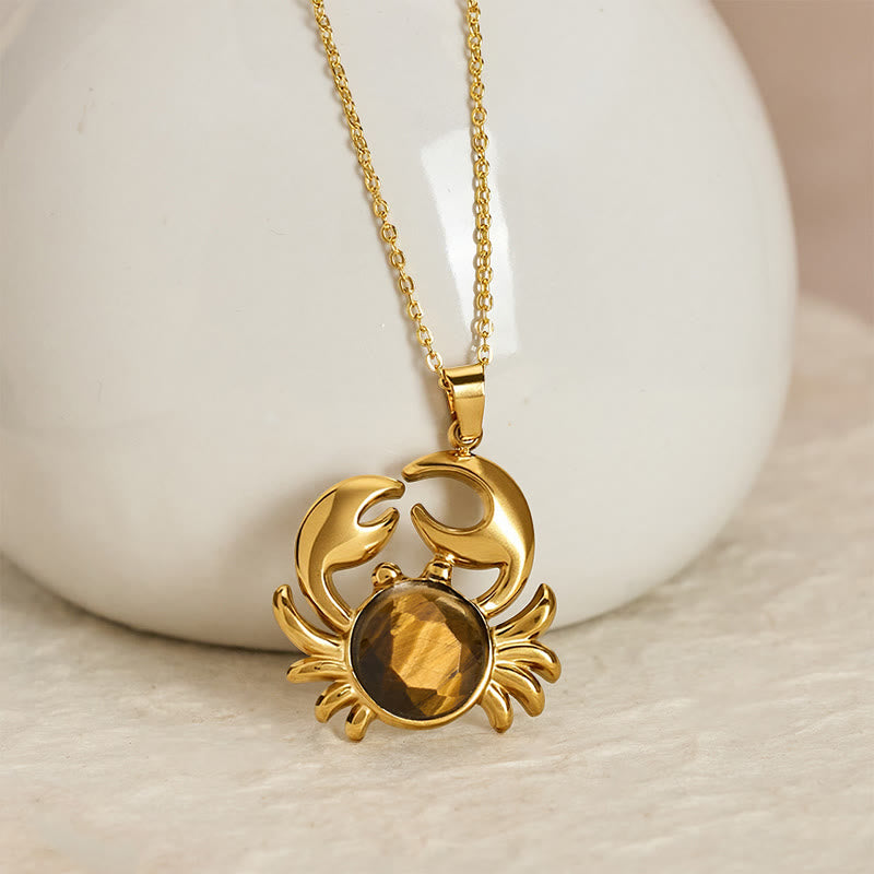Nimara Ritual Gold Plated Amethyst Crab Inner Peace Necklace