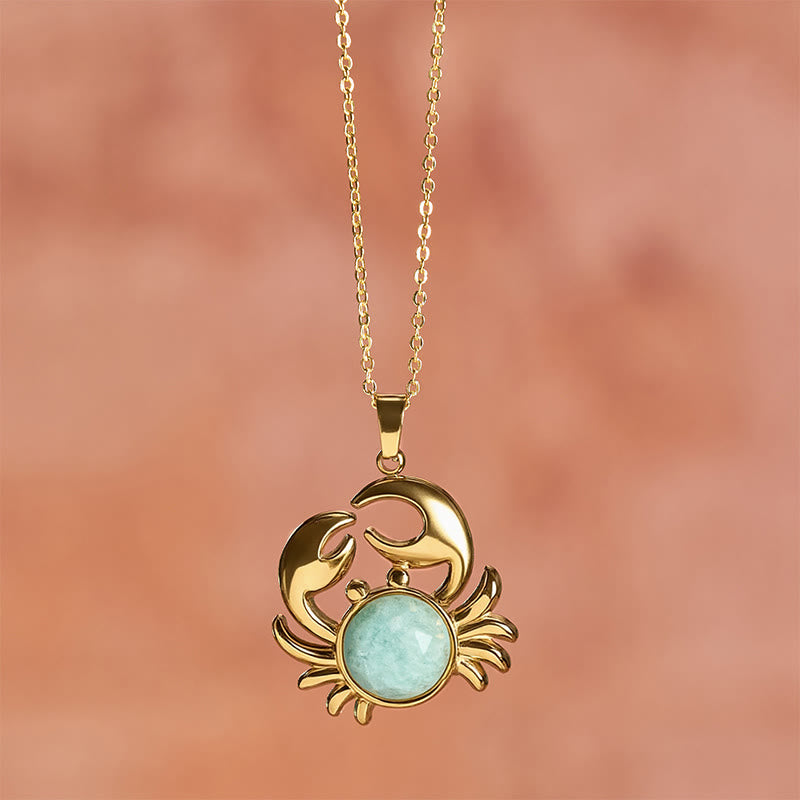 Nimara Ritual Gold Plated Amethyst Crab Inner Peace Necklace