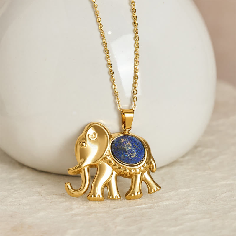 Nimara Ritual Gold Plated Tiger Eye Elephant Protection Necklace