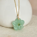 Positivity and Luck Natural Green Aventurine Five Petal Flower Necklace