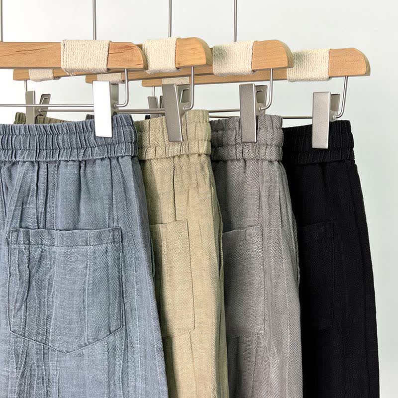 Nimara Ritual Summer Casual Drawstring Solid Elastic Waist Men's Shorts With Pockets