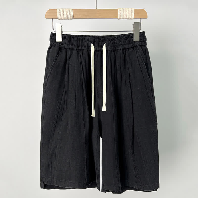 Nimara Ritual Summer Casual Drawstring Solid Elastic Waist Men's Shorts With Pockets