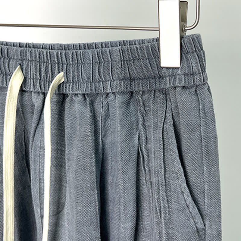 Nimara Ritual Summer Casual Drawstring Solid Elastic Waist Men's Shorts With Pockets