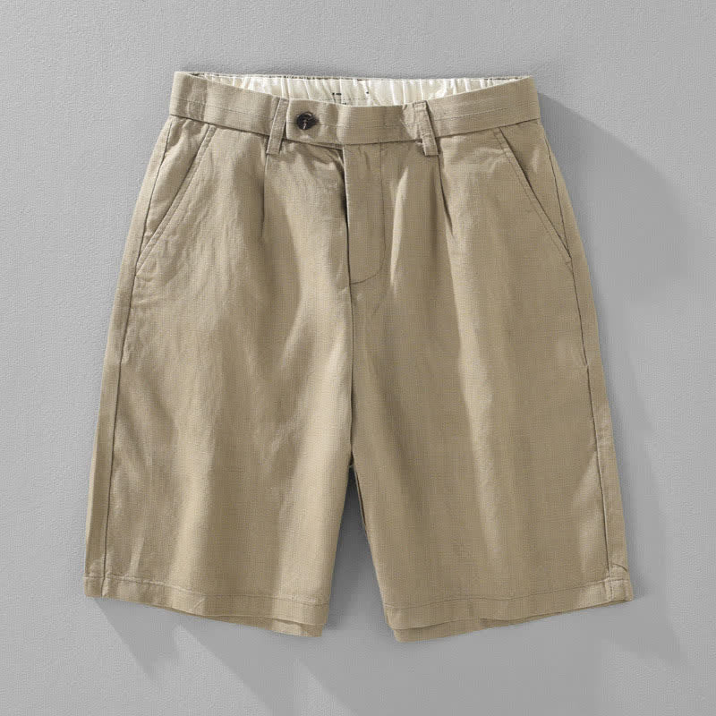 Nimara Ritual Summer Casual Minimalist Button-Up Zipper Solid Men's Shorts With Pockets