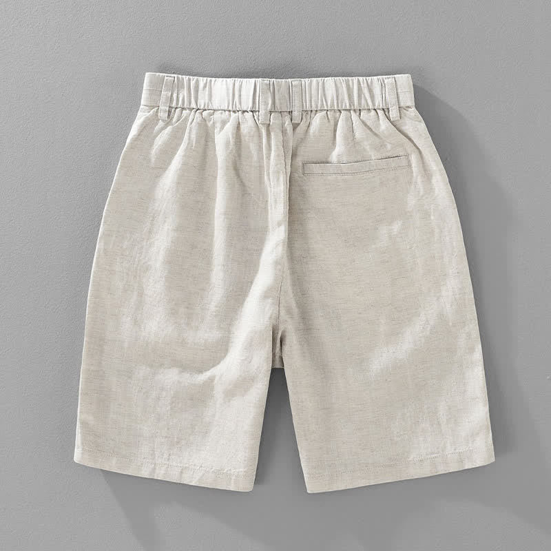Nimara Ritual Summer Casual Minimalist Button-Up Zipper Solid Men's Shorts With Pockets