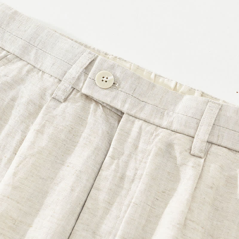 Nimara Ritual Summer Casual Minimalist Button-Up Zipper Solid Men's Shorts With Pockets