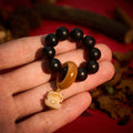 Nimara Ritual Ebony Wood Charcoal-Grilled Cat & Bear Balance Tactile Meditation Beads Decorations