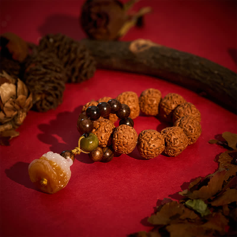 Nimara Ritual Vajra Seed Charcoal-Grilled Bodhi Lion Pendant Strength Tactile Meditation Beads Decorations