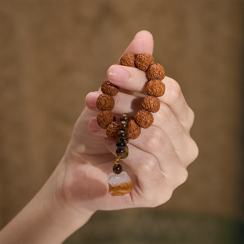 Nimara Ritual Vajra Seed Charcoal-Grilled Bodhi Lion Pendant Strength Tactile Meditation Beads Decorations