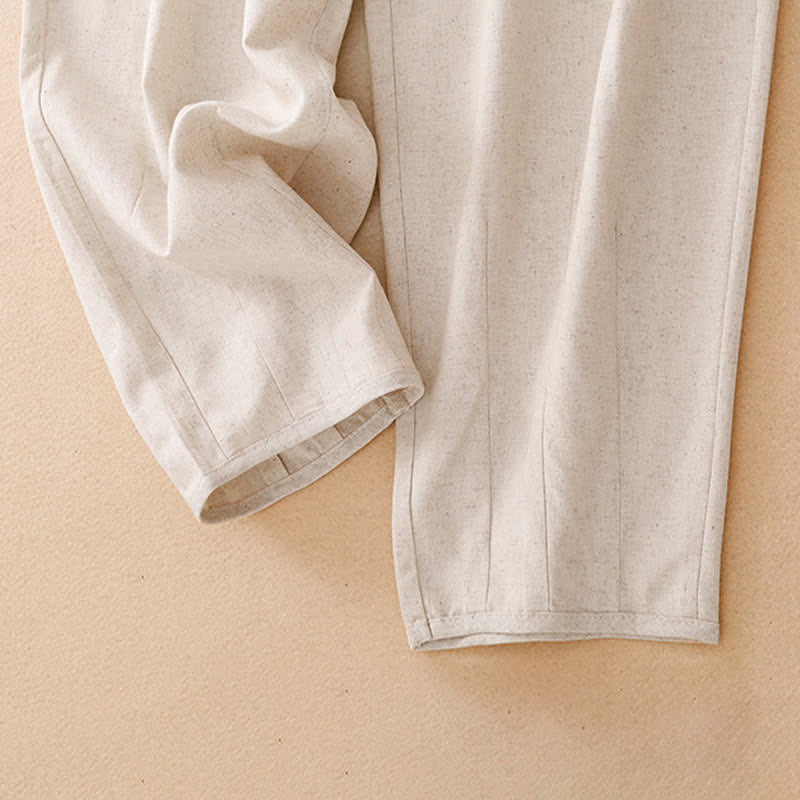Nimara Ritual Summer Casual Minimalist Drawstring Solid Cropped Pants Women's Tapered Pants With Pocket