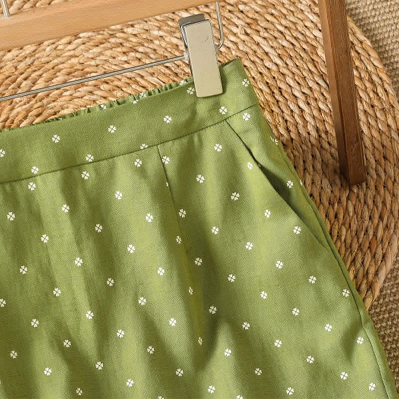 Nimara Ritual Summer Casual Vintage Polka Dot Women's Skirts With Pockets