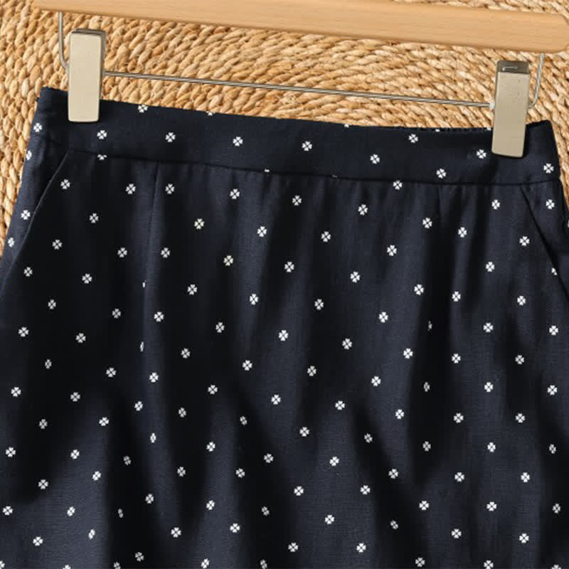 Nimara Ritual Summer Casual Vintage Polka Dot Women's Skirts With Pockets