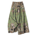 Nimara Ritual Cotton Linen Bohemian Mandala Pattern Women's Elastic Waist Wide Leg Pants With Pockets