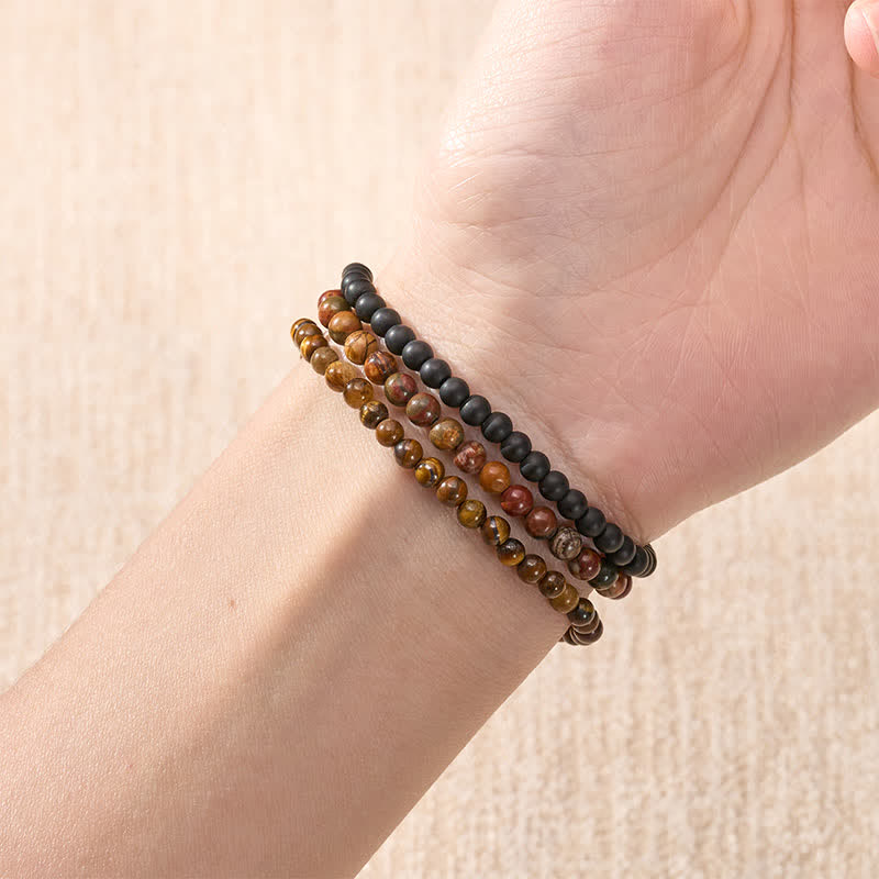 Nimara Ritual 3pcs "Embrace Your Inner Fortress" Red Turquoise Minimalist Bracelet Includes Gift Message Card