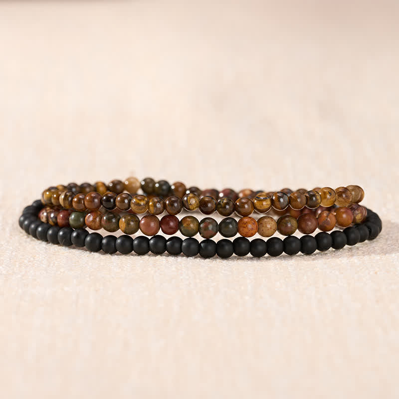 Nimara Ritual 3pcs "Embrace Your Inner Fortress" Red Turquoise Minimalist Bracelet Includes Gift Message Card