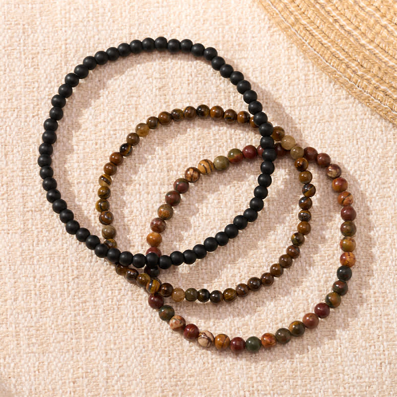 Nimara Ritual 3pcs "Embrace Your Inner Fortress" Red Turquoise Minimalist Bracelet Includes Gift Message Card
