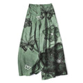 Nimara Ritual Cotton Linen Butterfly Floral Pattern Women's Elastic Waist Wide Leg Pants With Pockets