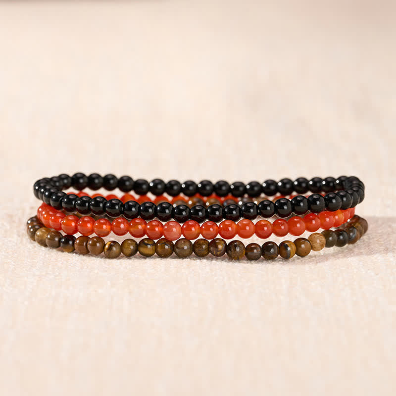 Nimara Ritual 3pcs "Ignite Your Vital Current" Red Agate Purification Bracelet Includes Gift Message Card