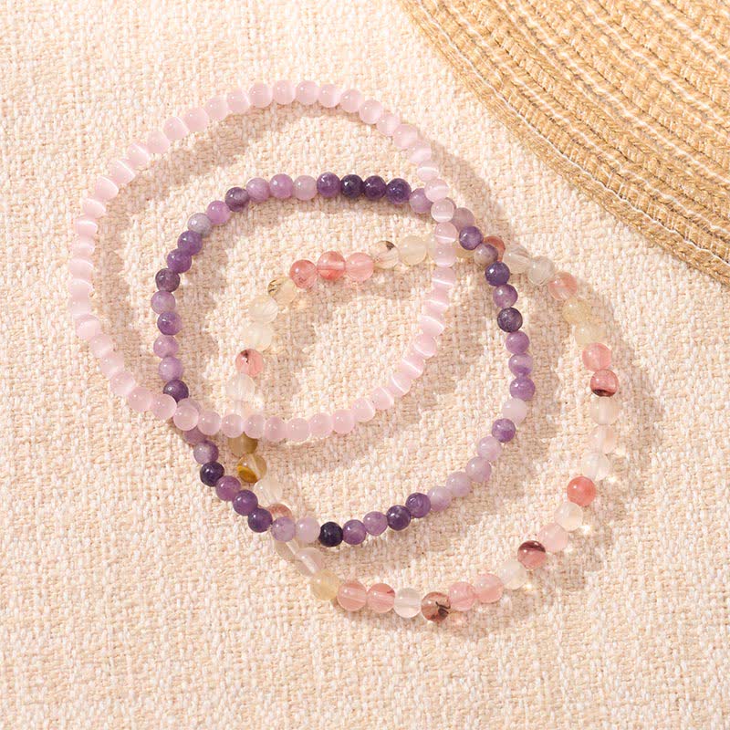 Nimara Ritual 3pcs "Soothe Your Inner Self" Tourmaline Protection Bracelet Includes Gift Message Card