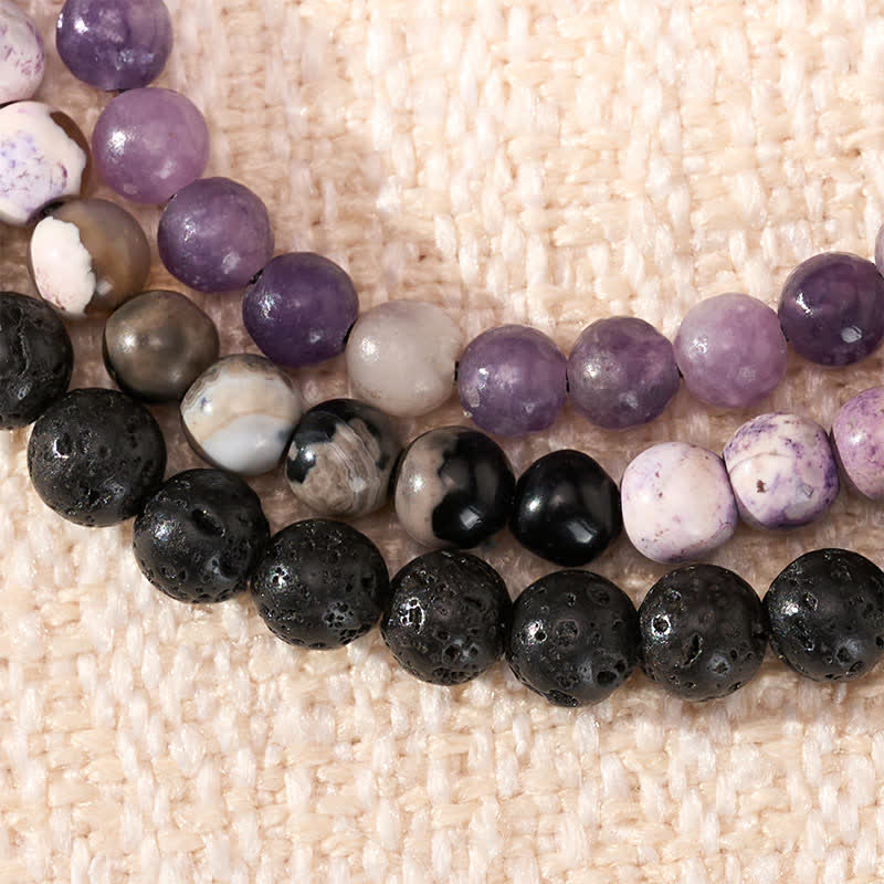 Nimara Ritual 3pcs "Find Your Quiet Center" Fire Agate Clarity Bracelet Includes Gift Message Card