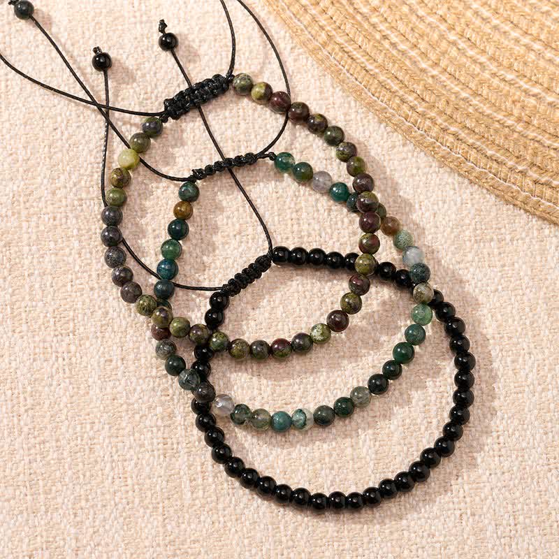 Nimara Ritual 3pcs "Reclaim Your Vital Energy" Indian Agate Transformation Bracelet Includes Gift Message Card