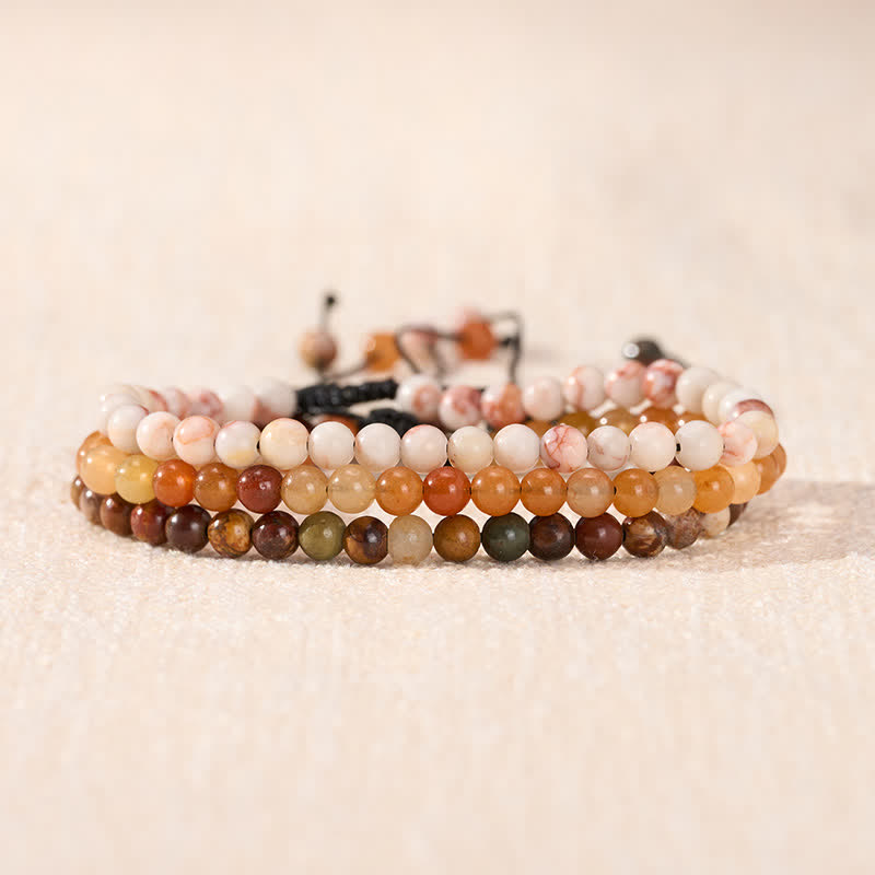 Nimara Ritual 3pcs "Align with Good Fortune" Yellow Aventurine Lucky Bracelet Includes Gift Message Card